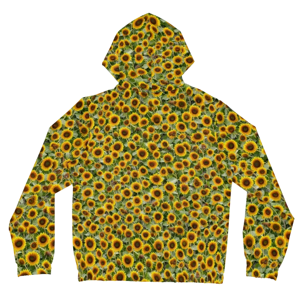 Sunflower Solstice on Women's Full-Zip Hoodie — Back