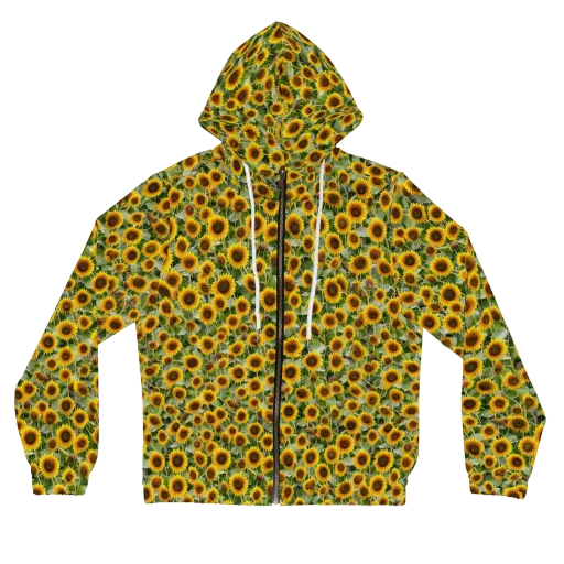 Sunflower Solstice on a Women's Full-Zip Hoodie