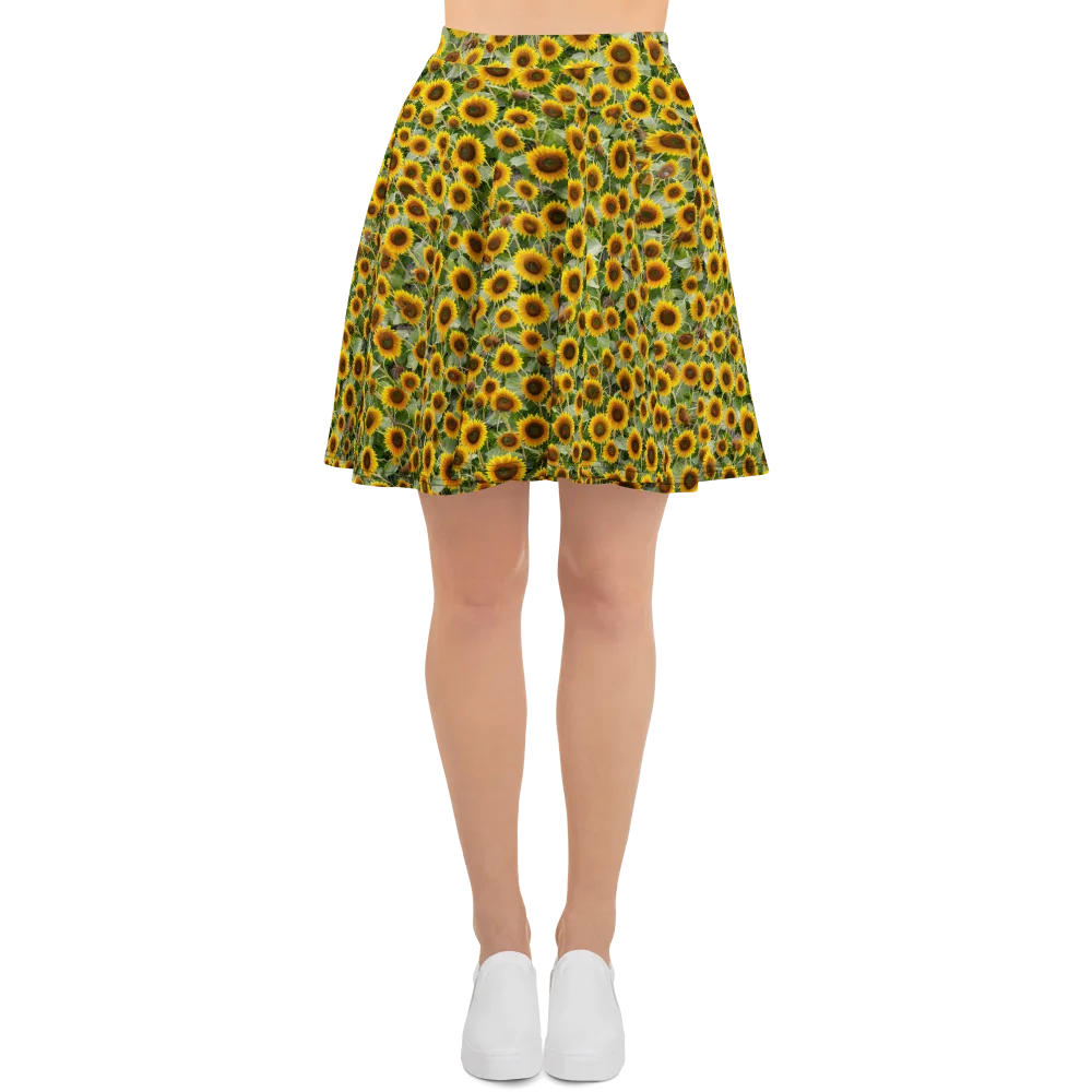 Sunflower Solstice on Skater Skirt — Front