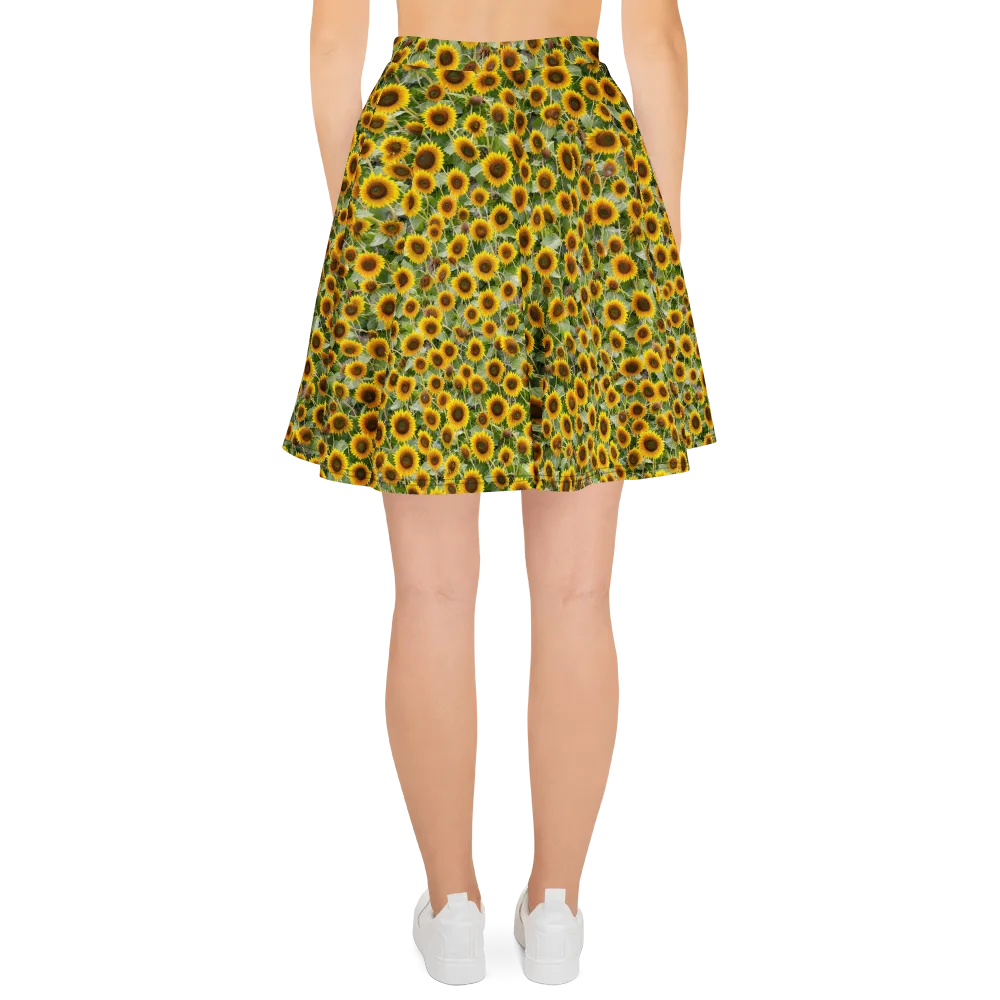 Sunflower Solstice on Skater Skirt — Back