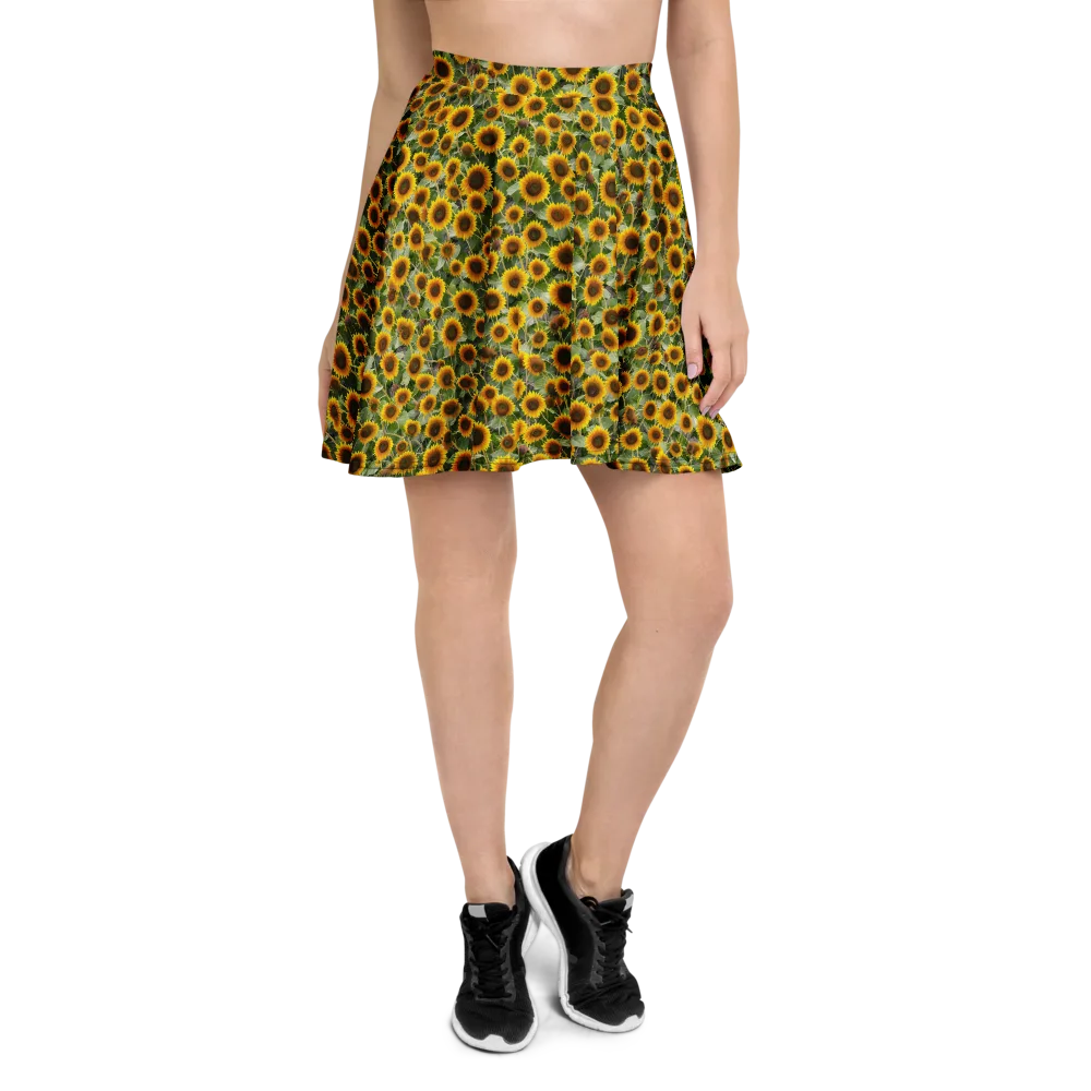 Sunflower Solstice on Skater Skirt — Front