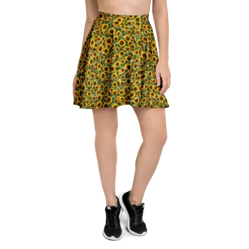 Sunflower Solstice on a Skater Skirt