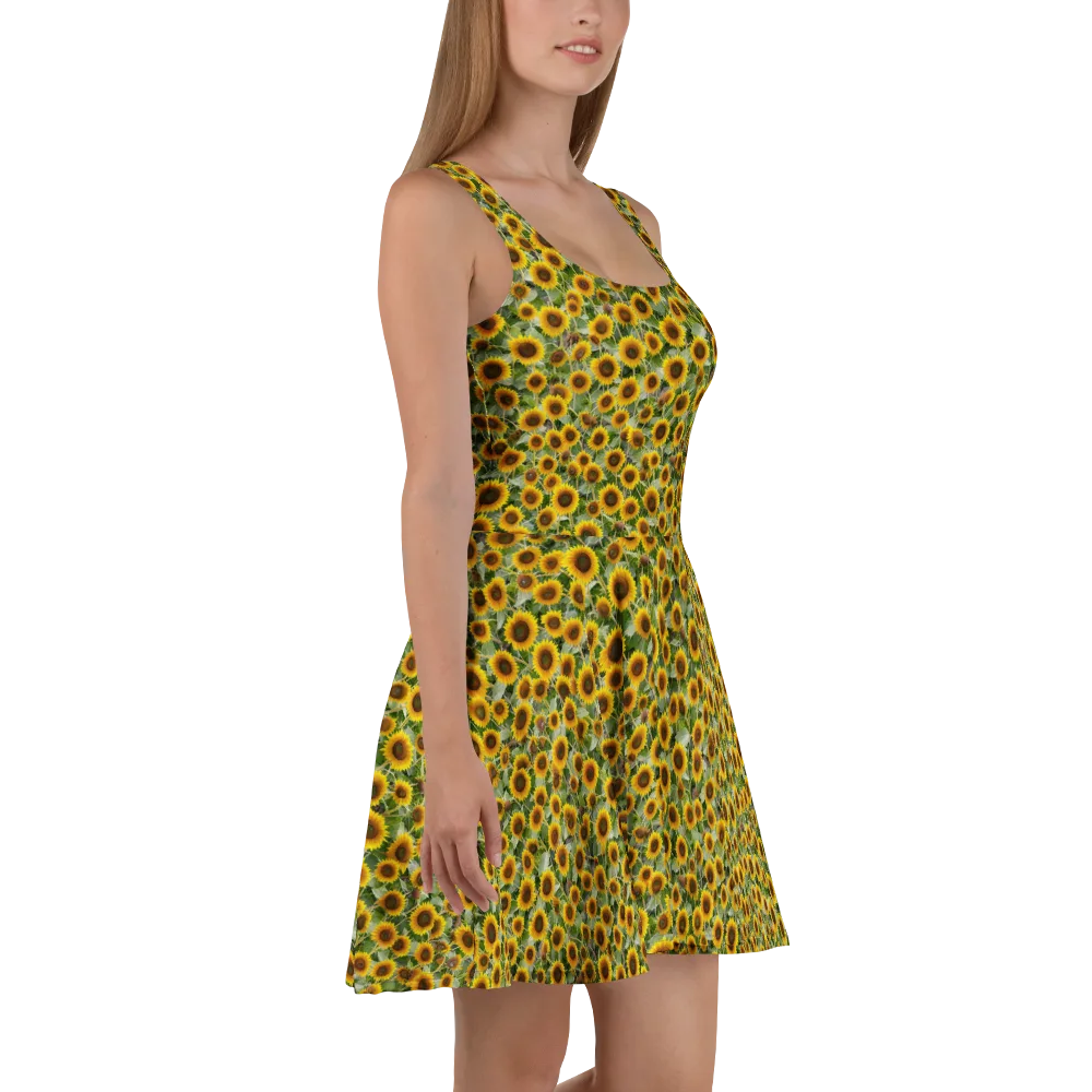 Sunflower Solstice on Skater Dress — Right