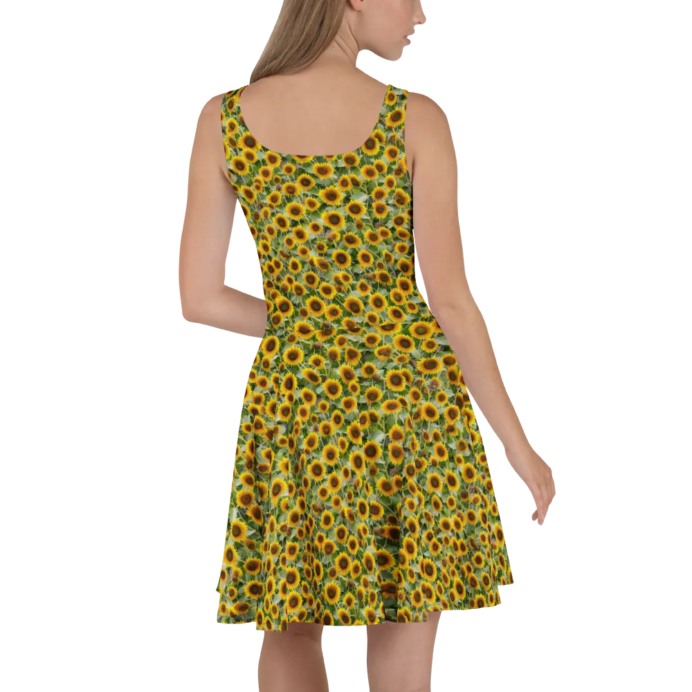 Sunflower Solstice on Skater Dress — Back