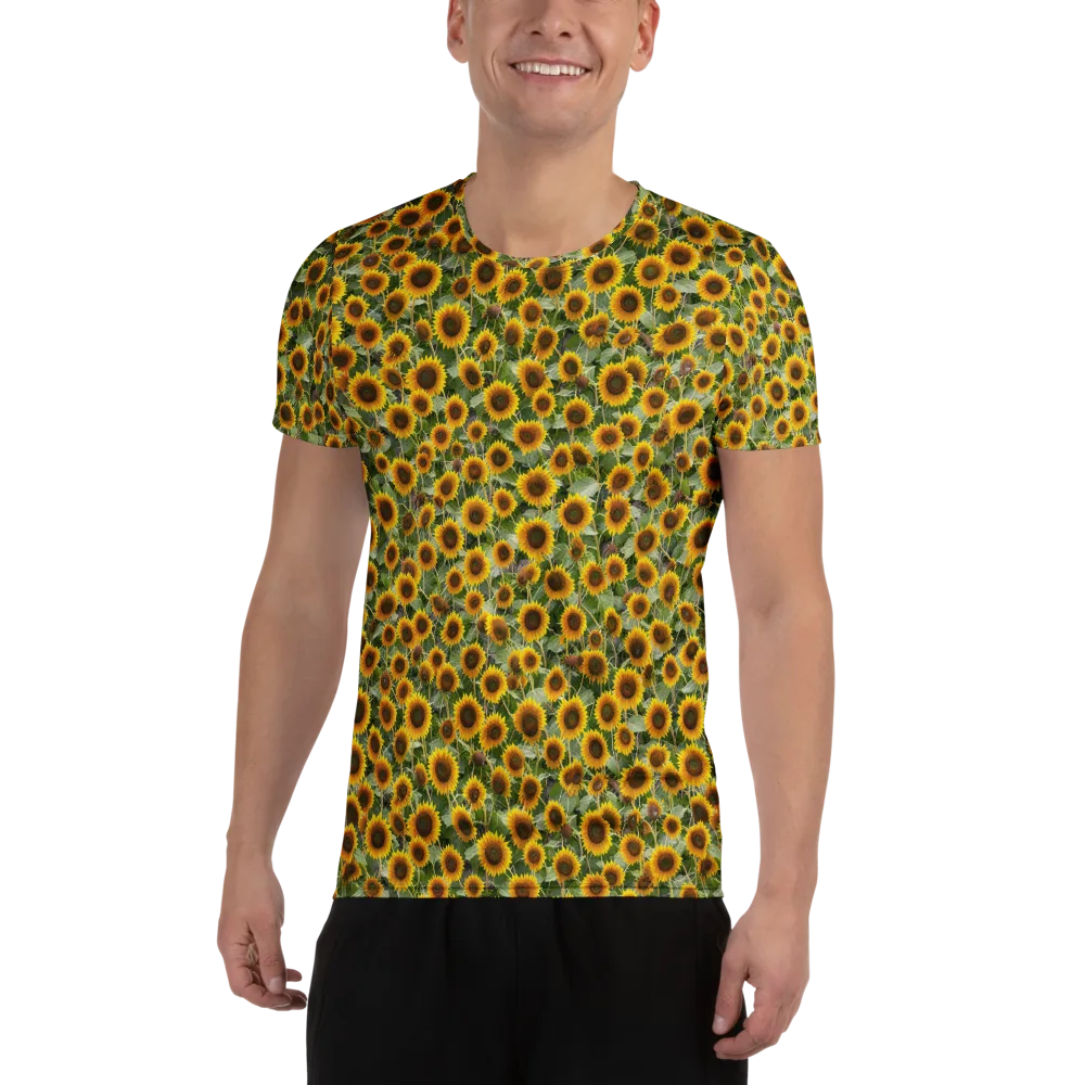 Sunflower Solstice on Men's Athletic T-Shirt — Front