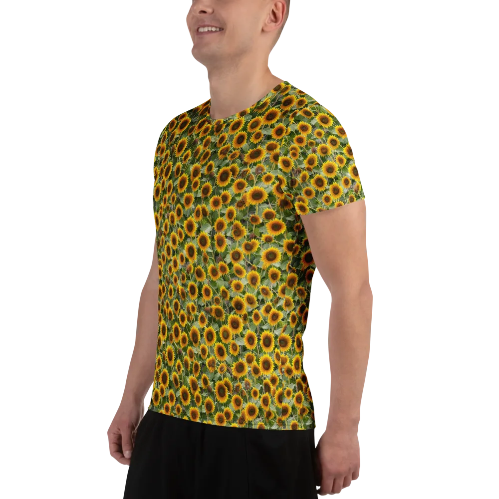 Sunflower Solstice on Men's Athletic T-Shirt — Left