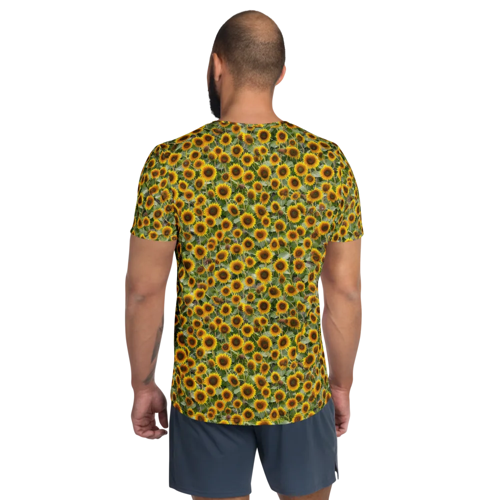Sunflower Solstice on Men's Athletic T-Shirt — Back