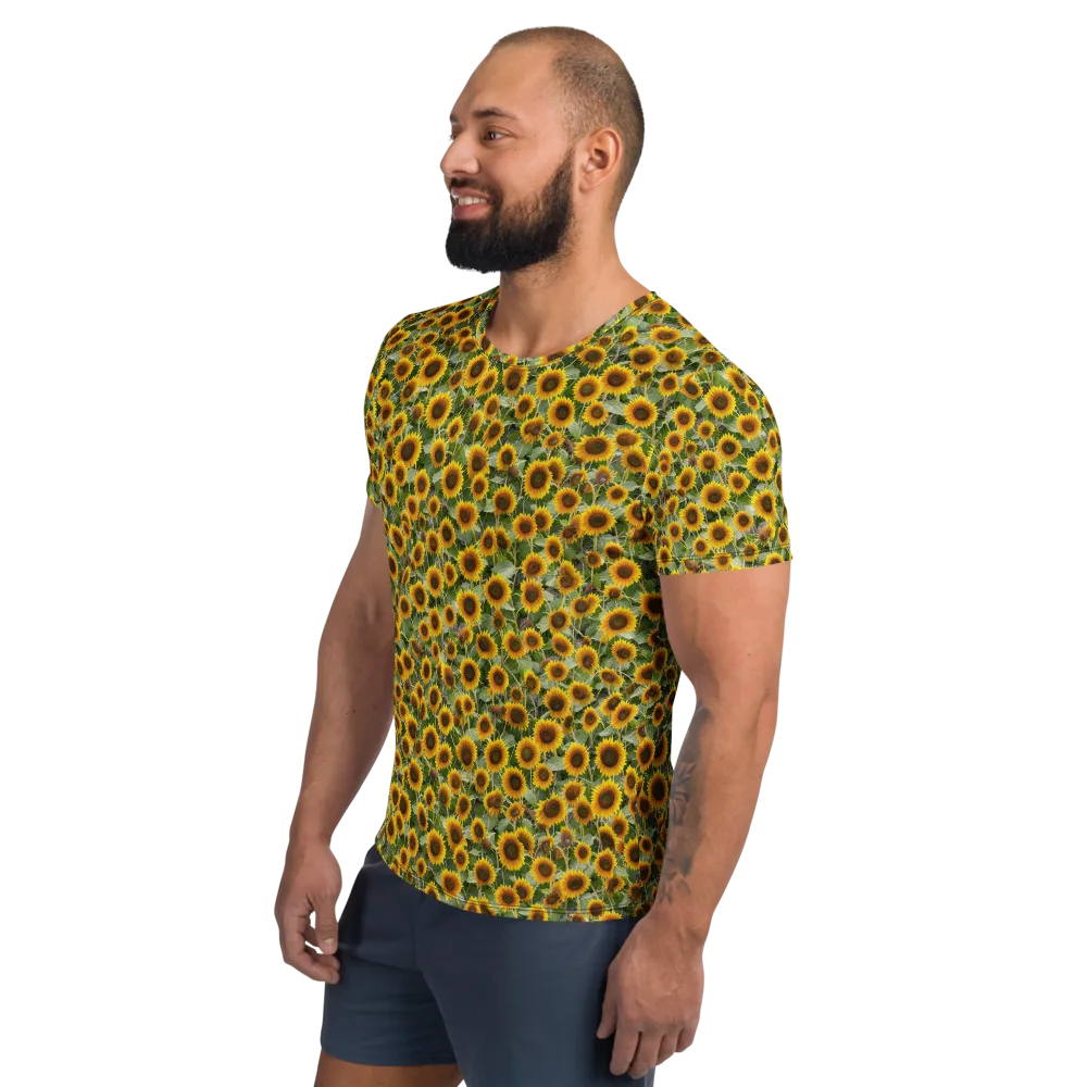 Sunflower Solstice on Men's Athletic T-Shirt — Left