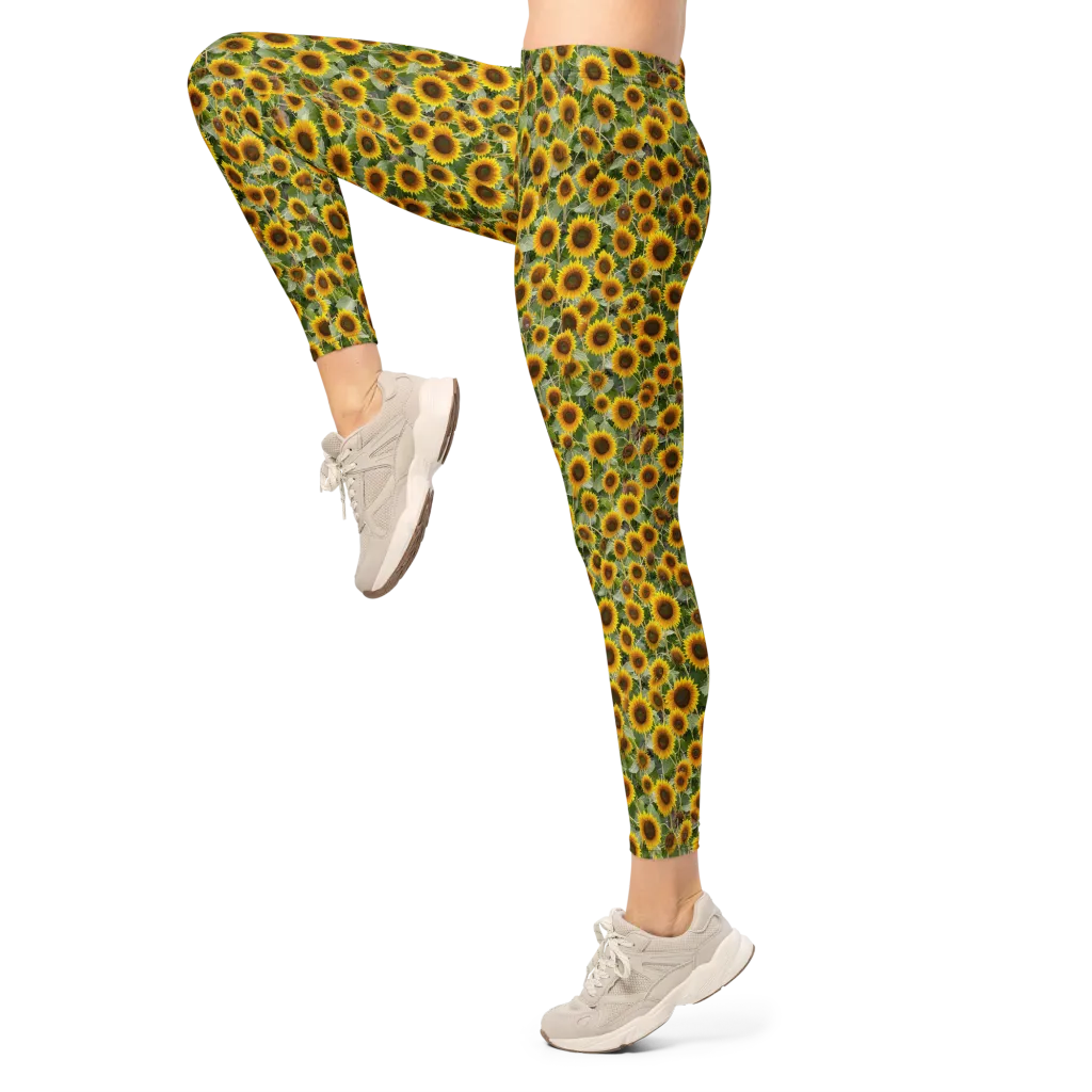 Sunflower Solstice on Leggings — Left