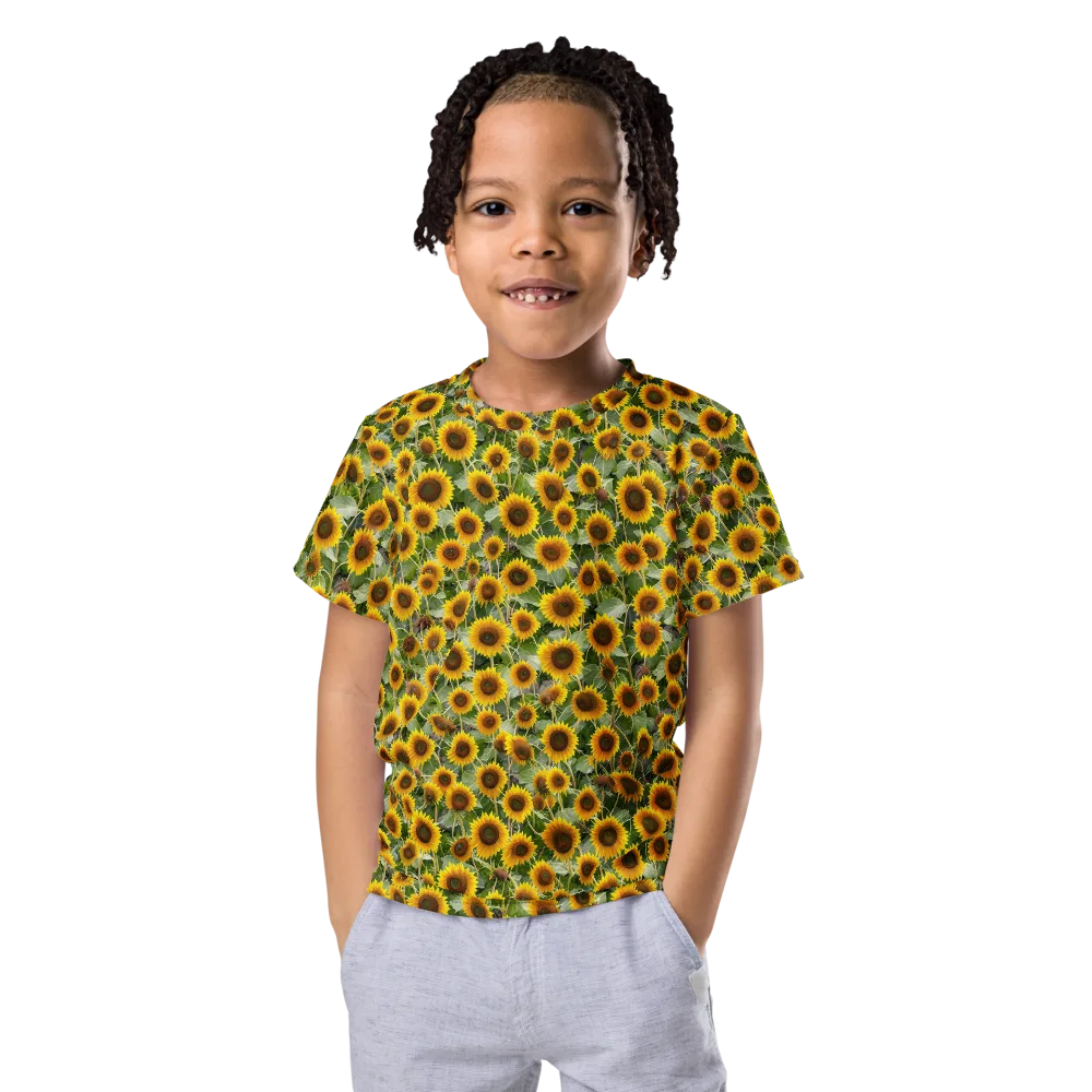 Sunflower Solstice on Kids Crew Neck T-Shirt — Front