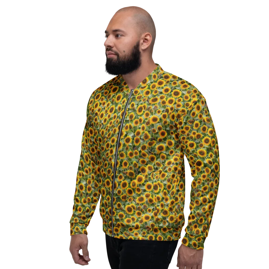 Sunflower Solstice on Bomber Jacket — Left