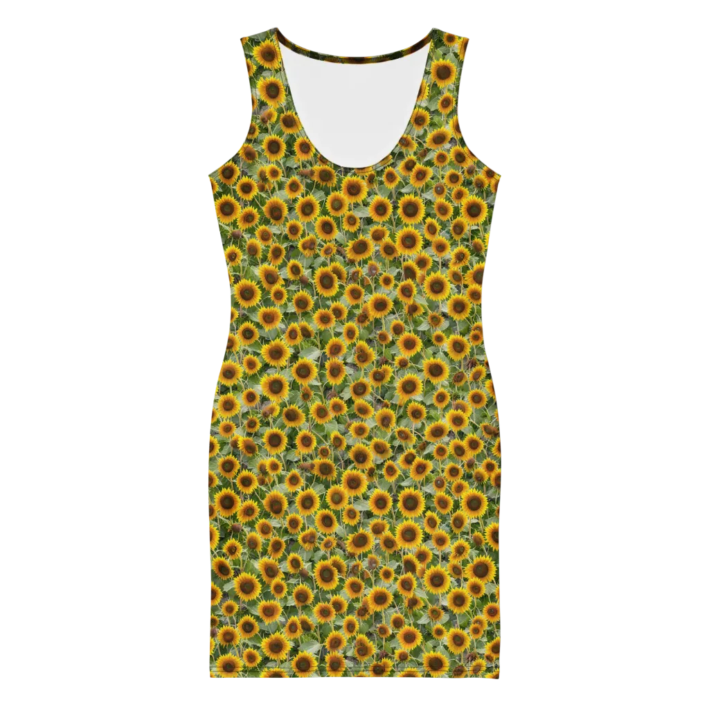 Sunflower Solstice on Bodycon Dress — Front