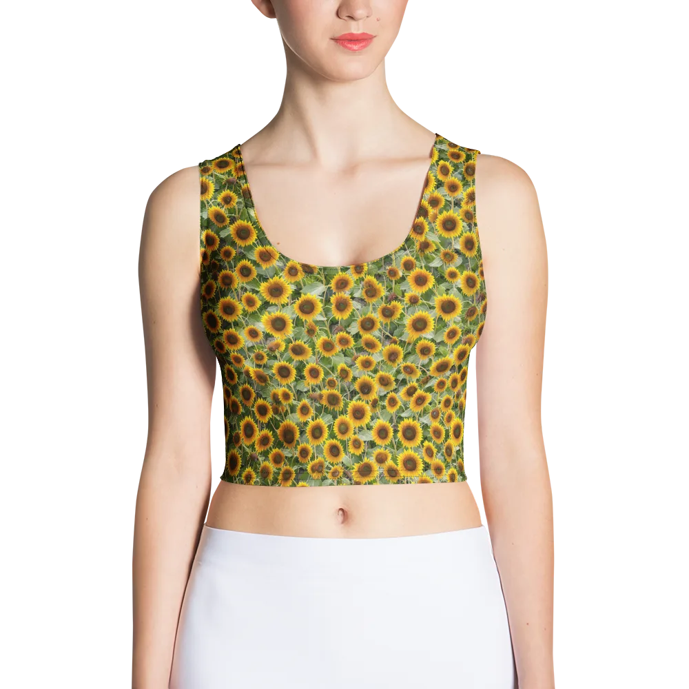 Sunflower Solstice on Crop Top — Front