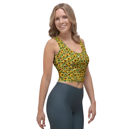 Sunflower Solstice on a Crop Top