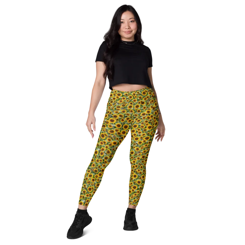 Sunflower Solstice on Leggings with Pockets — Front
