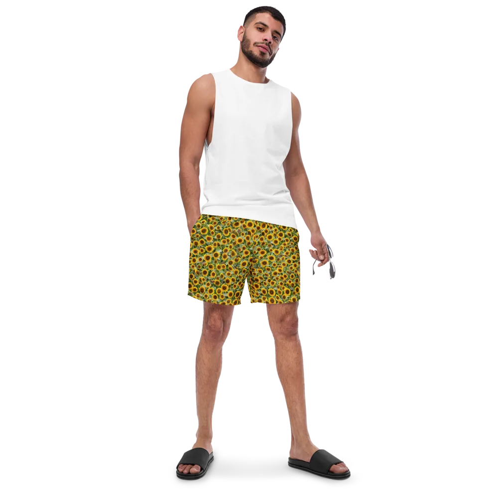 Sunflower Solstice on Swim Trunks — Front