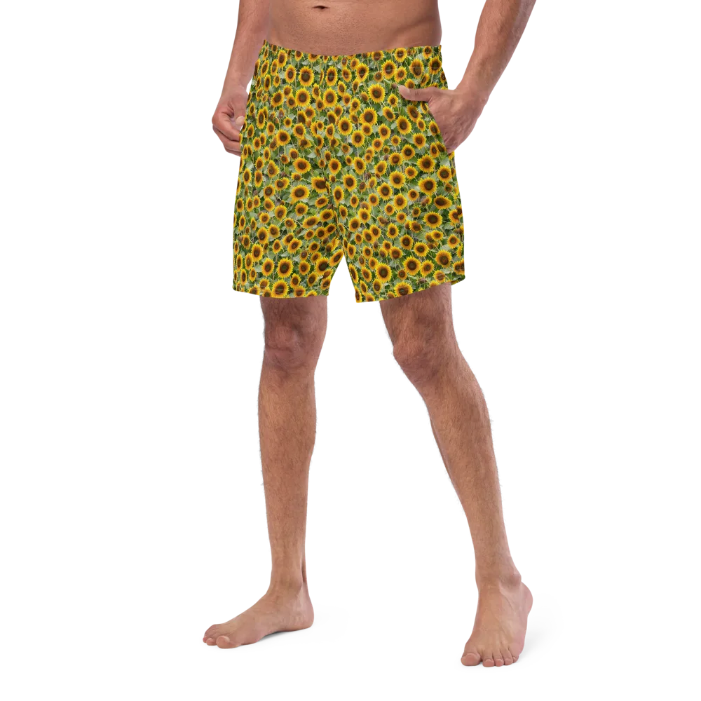 Sunflower Solstice on Swim Trunks — Left Front