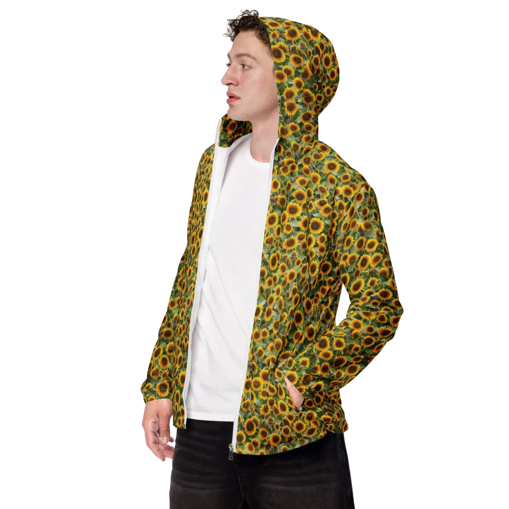 Sunflower Solstice on Men's Windbreaker — Left Front