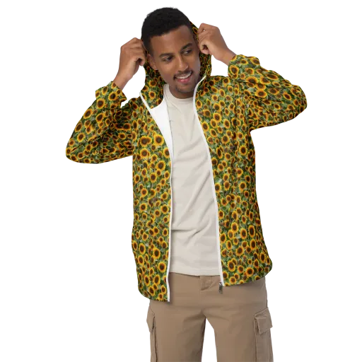 Sunflower Solstice on a Men's Windbreaker