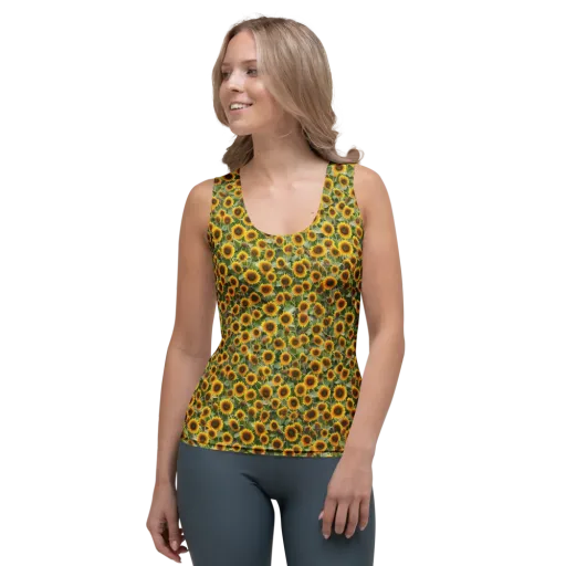 Sunflower Solstice on a Women's Tank Top