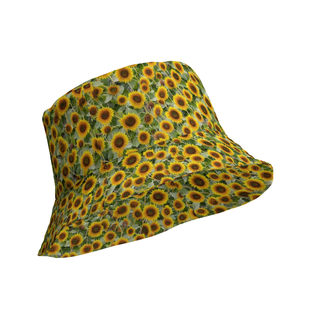 Sunflower Solstice on Reversible Bucket Hat — Product details Outside
