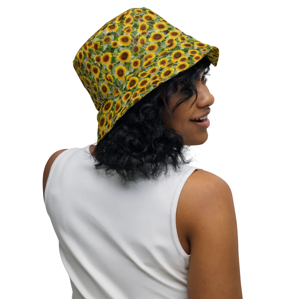 Sunflower Solstice on Reversible Bucket Hat — Right Outside