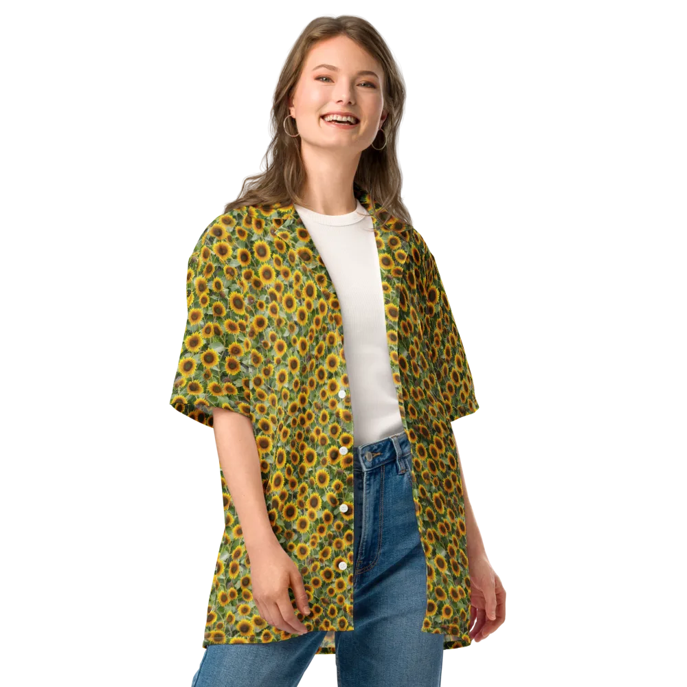Sunflower Solstice on Button Shirt — Front