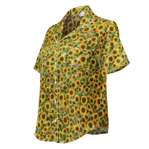 Sunflower Solstice on a Women's Short Sleeve Pajama Top