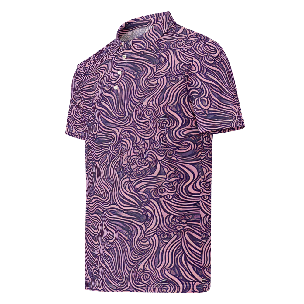 Lavender Labyrinth on Men's Slim Fit Polo Shirt — Left Front