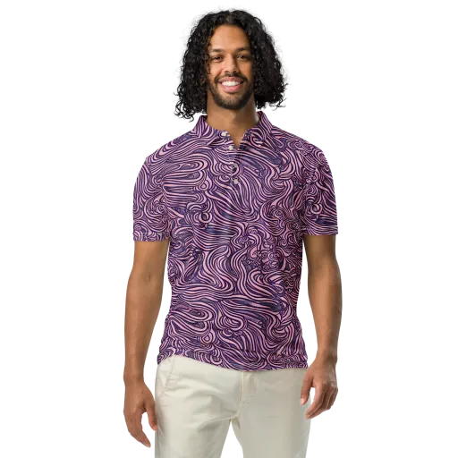 Lavender Labyrinth on a Men's Slim Fit Polo Shirt