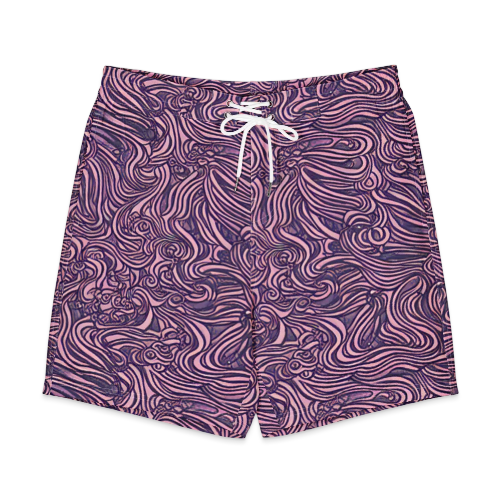 Lavender Labyrinth on Men's Board Shorts — Front