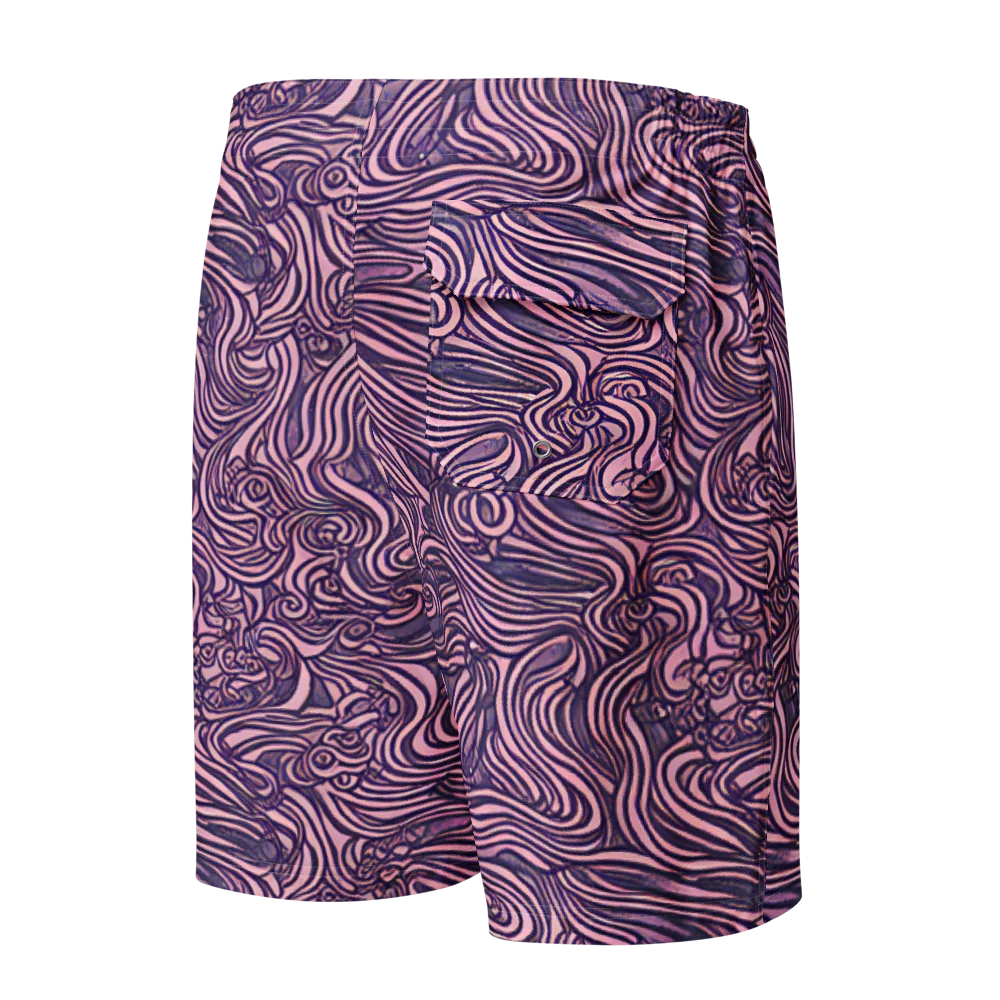 Lavender Labyrinth on Men's Board Shorts — Back
