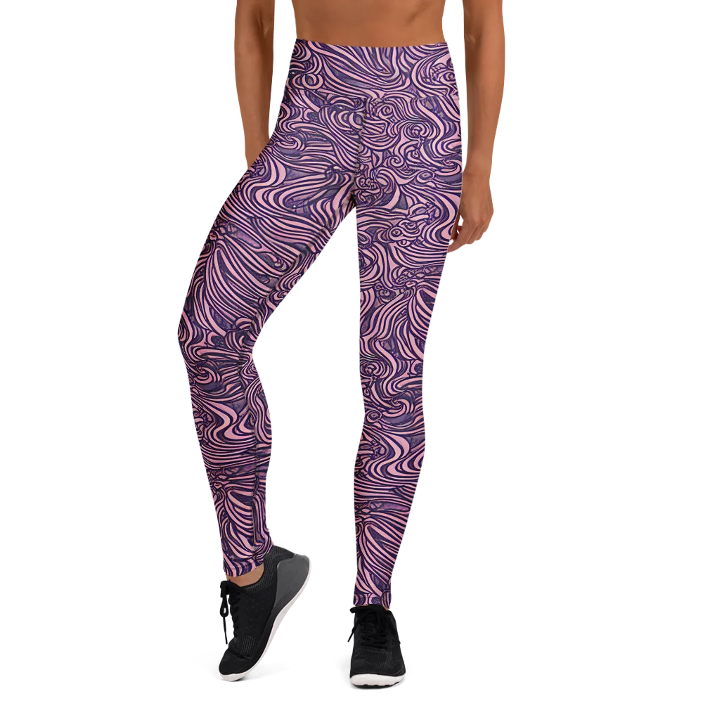 Lavender Labyrinth on Yoga Leggings — Front
