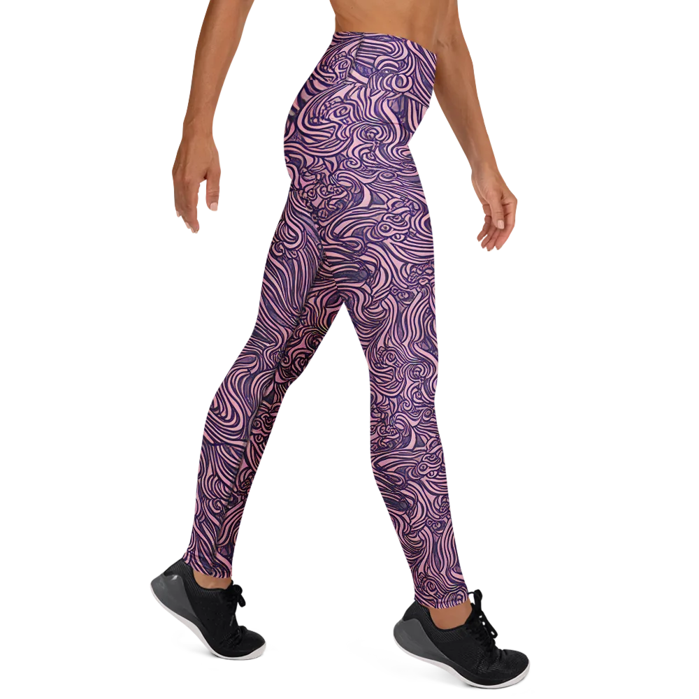 Lavender Labyrinth on Yoga Leggings — Right