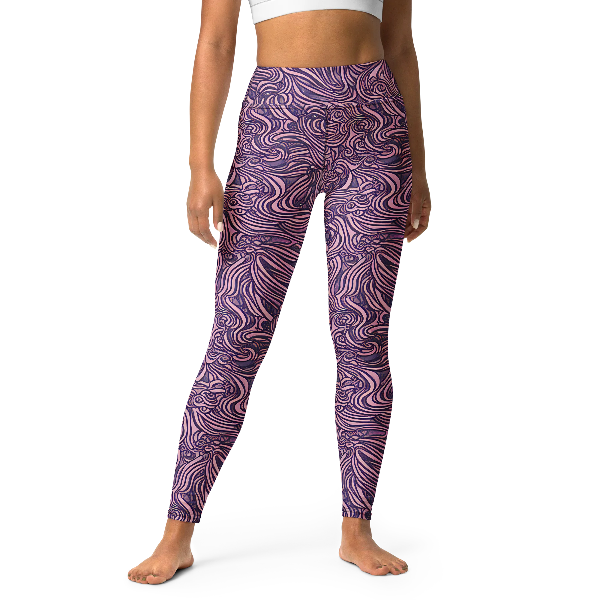 Lavender Labyrinth on Yoga Leggings — Front