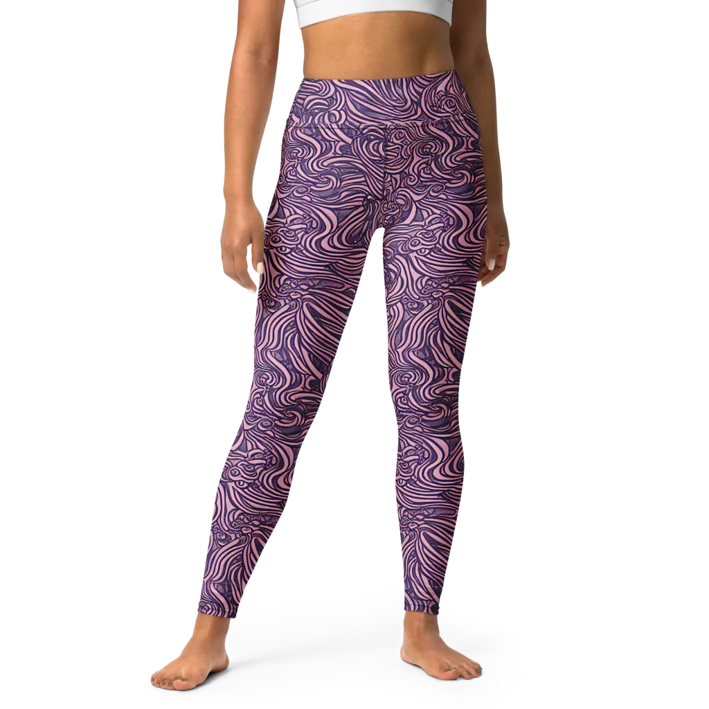 Lavender Labyrinth on Yoga Leggings — Front