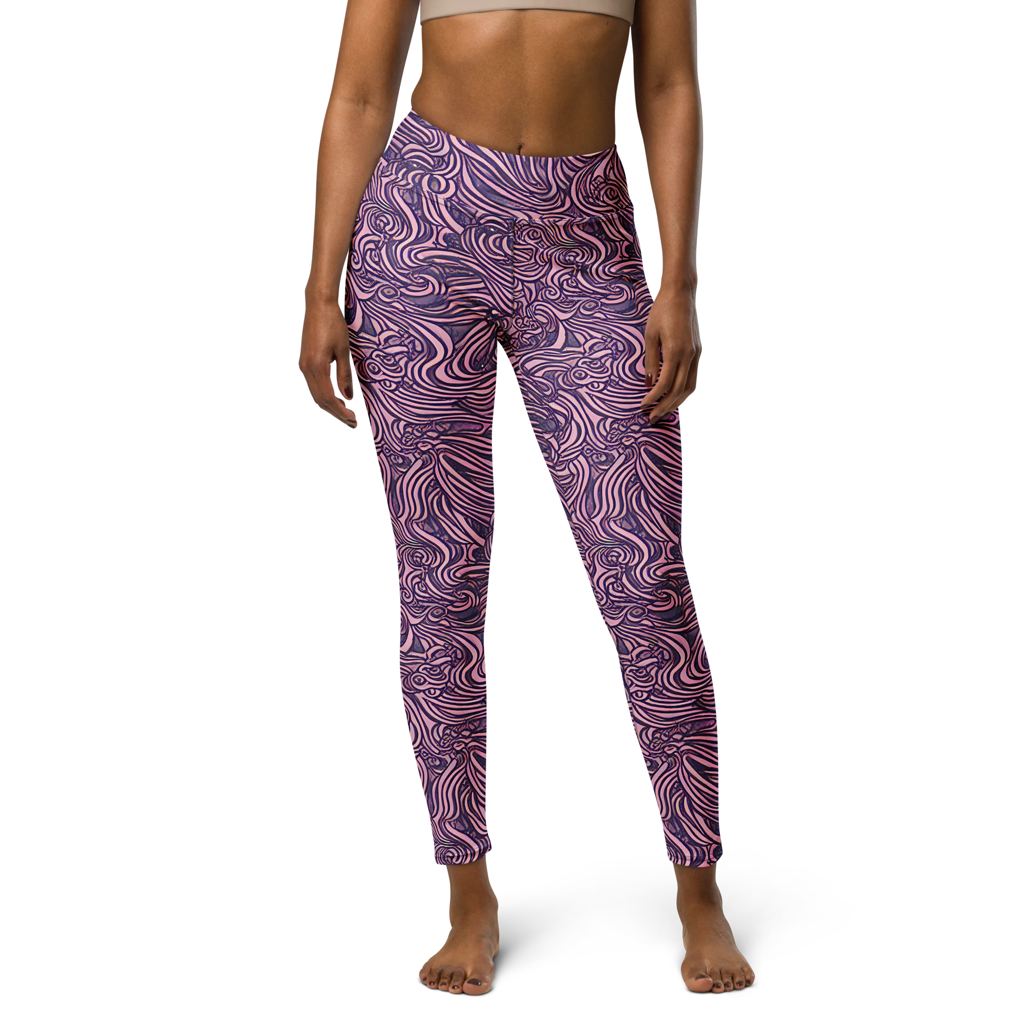 Lavender Labyrinth on Yoga Leggings — Front