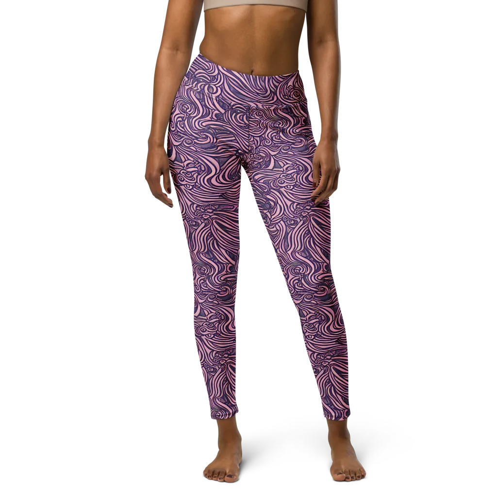 Lavender Labyrinth on Yoga Leggings — Front