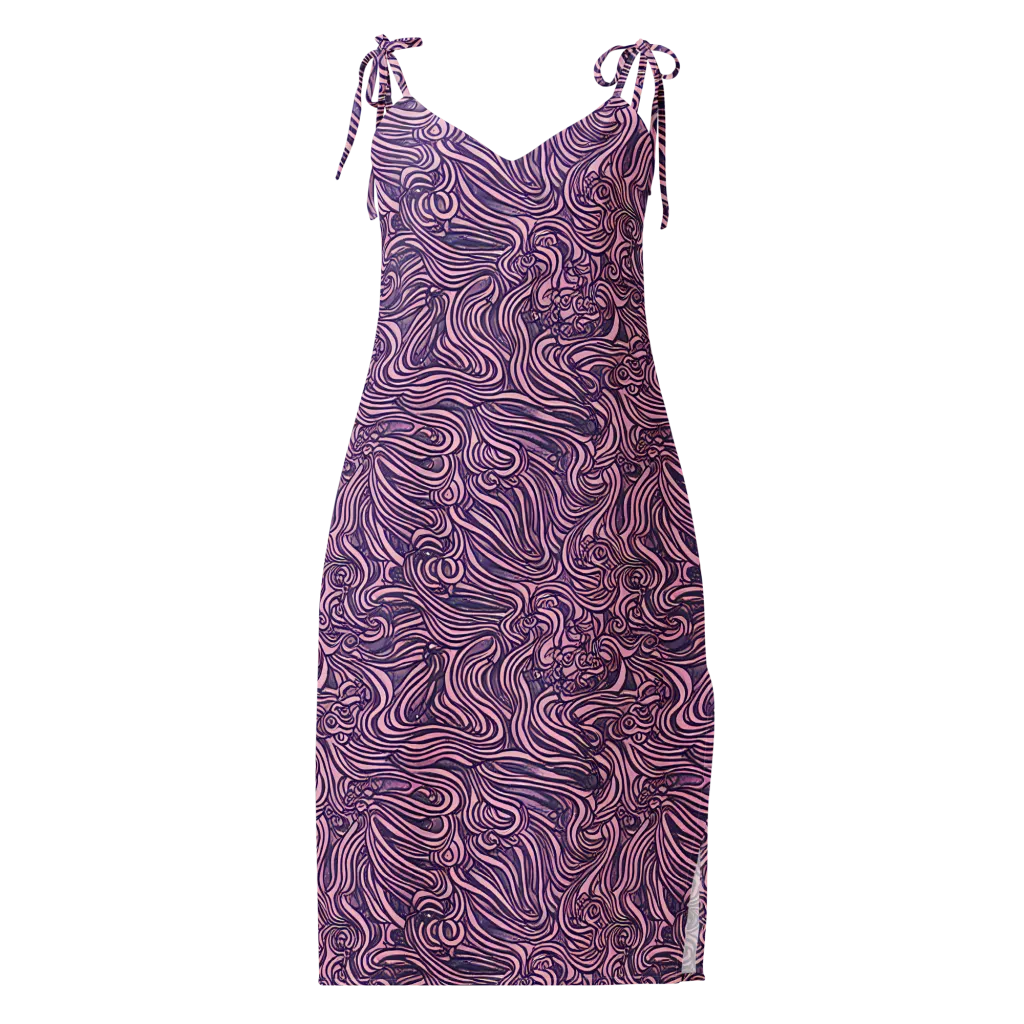 Lavender Labyrinth on Slip Dress — Front