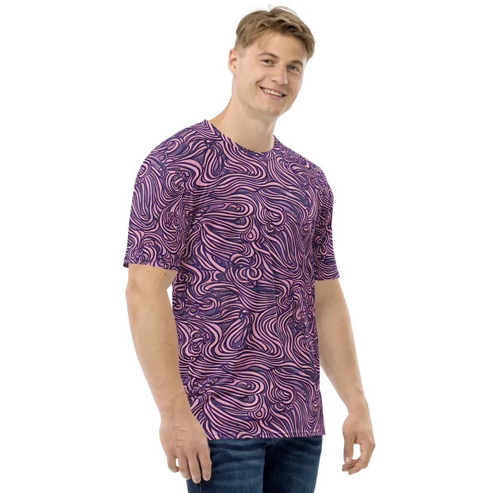 Lavender Labyrinth on Men's Crew Neck T-Shirt — Right