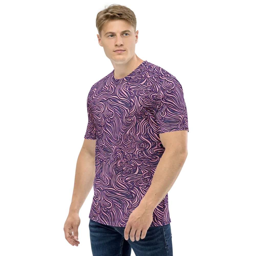 Lavender Labyrinth on Men's Crew Neck T-Shirt — Left