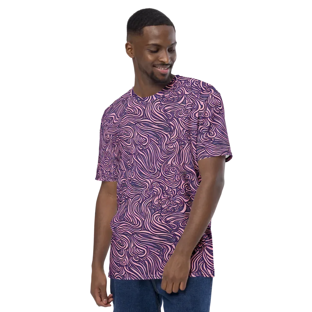 Lavender Labyrinth on Men's Crew Neck T-Shirt — Left