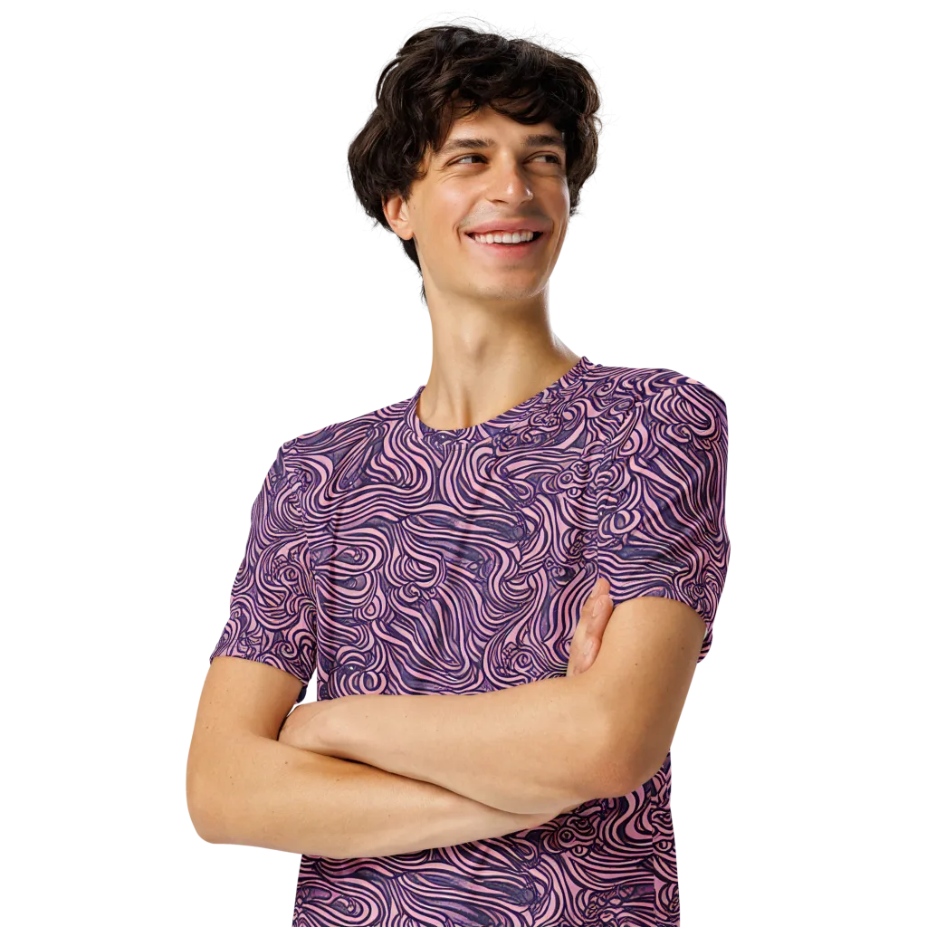 Lavender Labyrinth on Men's Crew Neck T-Shirt — Left Front