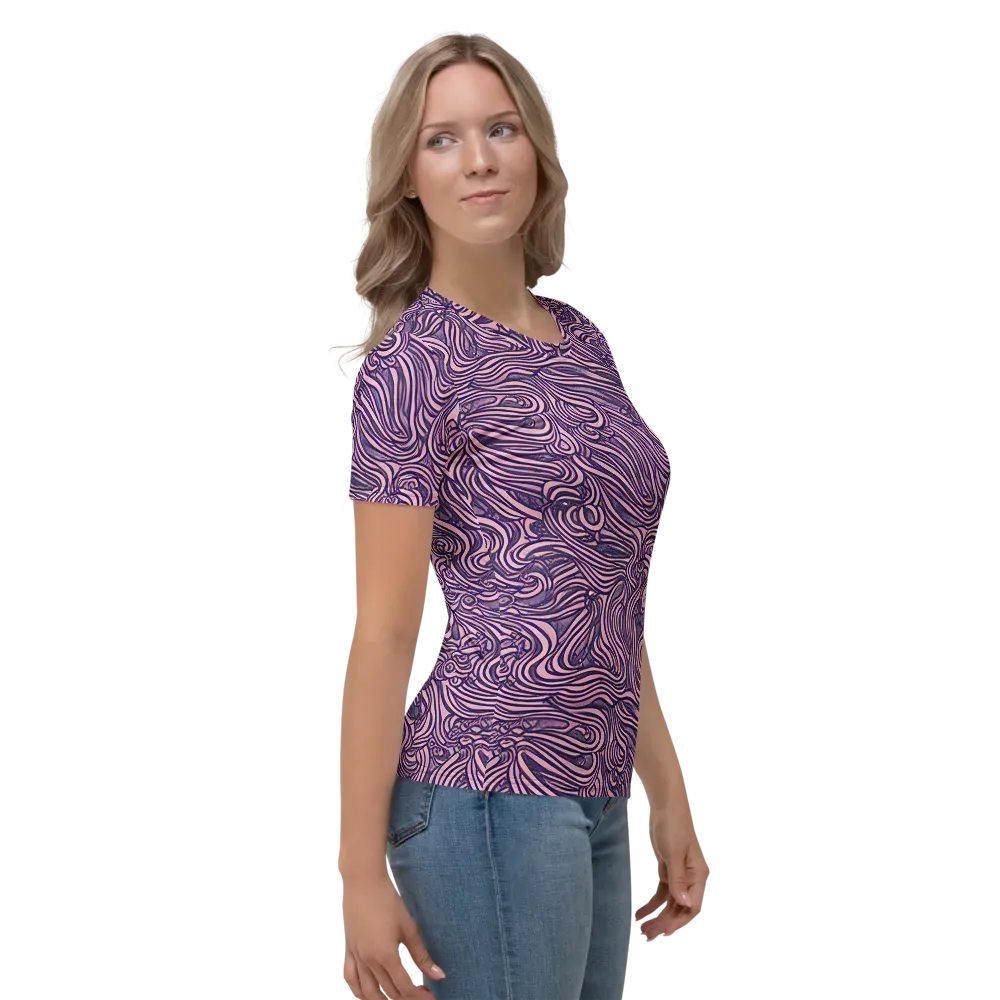 Lavender Labyrinth on Women's Crew Neck T-Shirt — Right