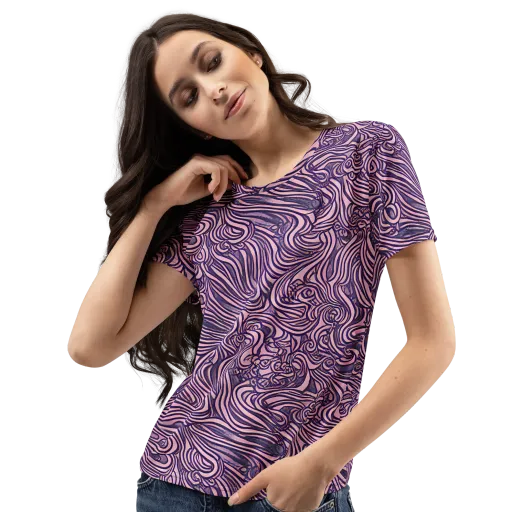Lavender Labyrinth on a Women's Crew Neck T-Shirt