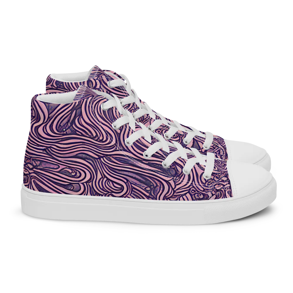 Lavender Labyrinth on Women's High Top Canvas Shoes — Right