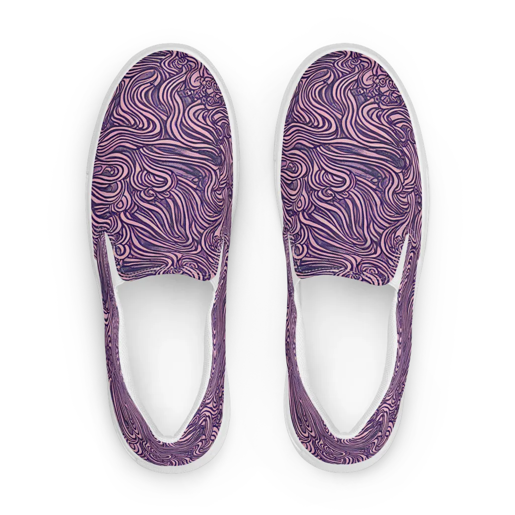 Lavender Labyrinth on Men's Slip-On Canvas Shoes — Front