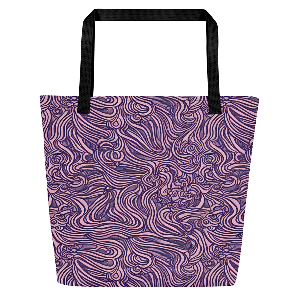 Lavender Labyrinth on Large Tote Bag W/ Pocket — Front