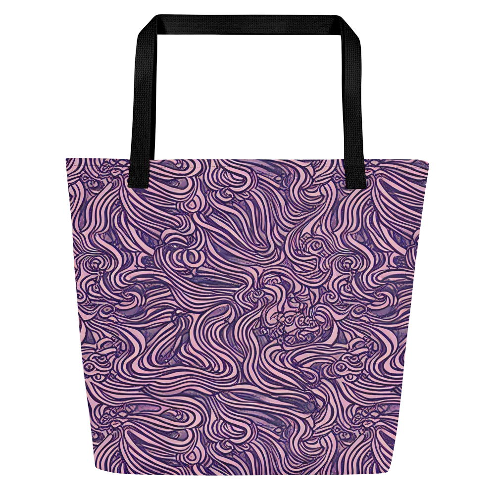 Lavender Labyrinth on Large Tote Bag W/ Pocket — Front