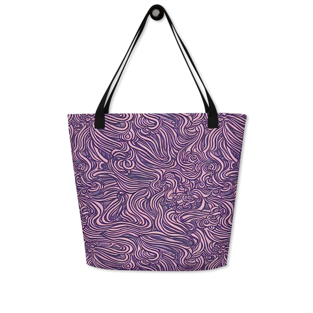 Lavender Labyrinth on Large Tote Bag W/ Pocket — Front
